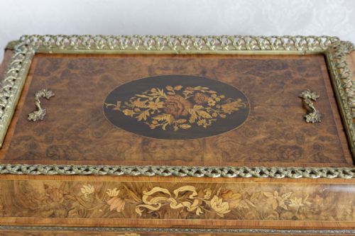 UNUSUAL 19TH CENTURY INLAID WALNUT PLANTER - ADDITIONAL PHOTO 1