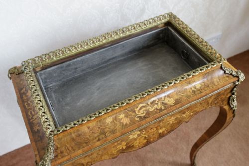 UNUSUAL 19TH CENTURY INLAID WALNUT PLANTER - ADDITIONAL PHOTO 3