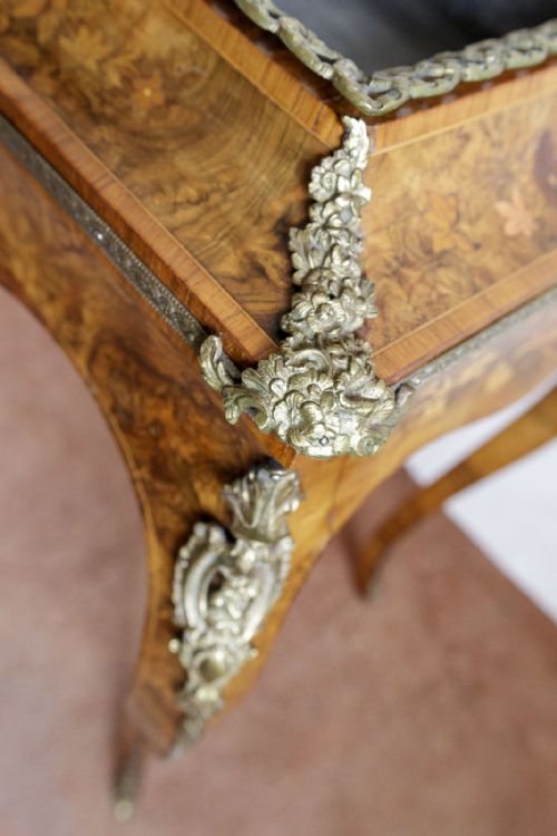 UNUSUAL 19TH CENTURY INLAID WALNUT PLANTER - ADDITIONAL PHOTO 4