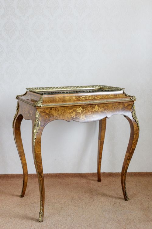 UNUSUAL 19TH CENTURY INLAID WALNUT PLANTER - ADDITIONAL PHOTO 10
