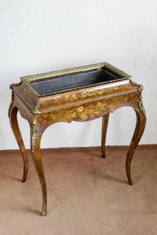 UNUSUAL 19TH CENTURY INLAID WALNUT PLANTER - ADDITIONAL PHOTO 11