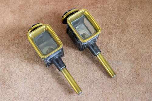 pair of 19th century cart lamps with original candle fittings - CATEGORY: ANTIQUE LIGHTING - DATED 19TH CENTURY