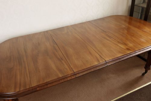 VICTORIAN MAHOGANY DINING TABLE WITH 2 REMOVABLE LEAVES - ADDITIONAL PHOTO 3