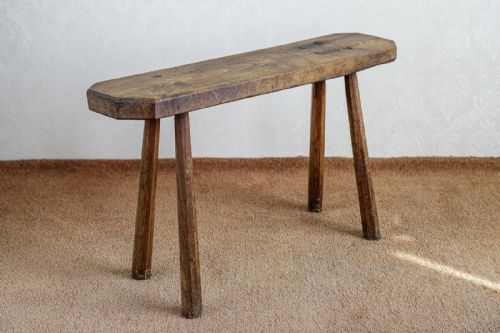 a quirky and attractive vintage pine stool - CATEGORY: ANTIQUE STOOLS - DATED 1900