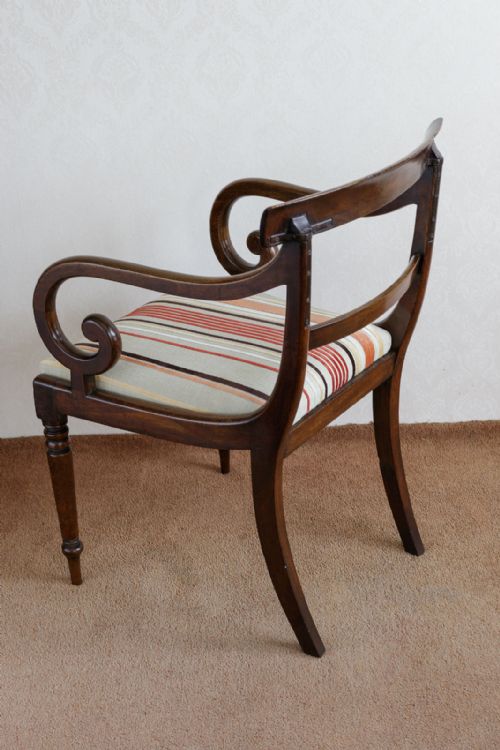 ANTIQUE MAHOGANY CARVER CHAIR - ADDITIONAL PHOTO 3
