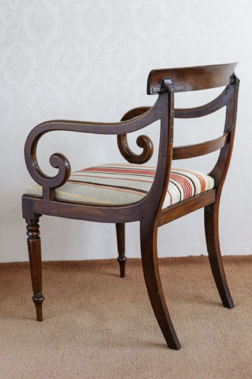 ANTIQUE MAHOGANY CARVER CHAIR - ADDITIONAL PHOTO 5