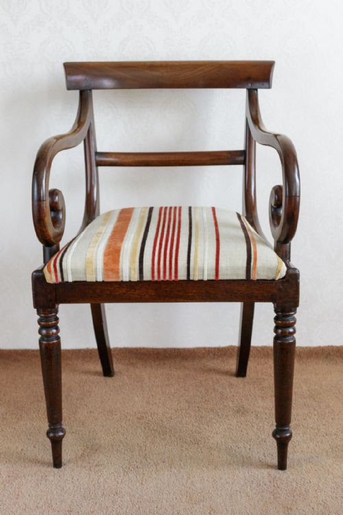 ANTIQUE MAHOGANY CARVER CHAIR - ADDITIONAL PHOTO 8