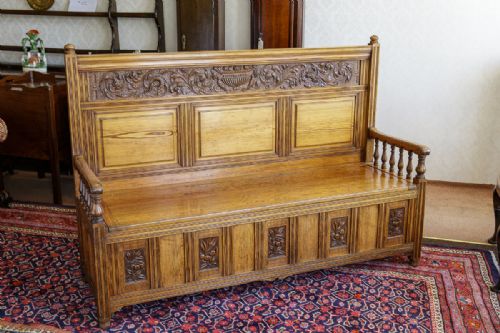 fine quality settle in columbian pine - CATEGORY: ANTIQUE FURNITURE - DATED 19TH CENTURY