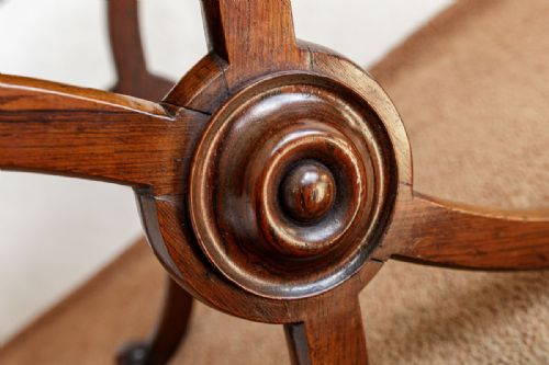 EARLY 19TH CENTURY MAHOGANY X STRETCHER STOOL - ADDITIONAL PHOTO 5