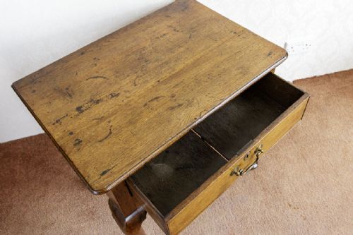GEORGIAN OAK LOWBOY WITH ORIGINAL DRAWER - ADDITIONAL PHOTO 1