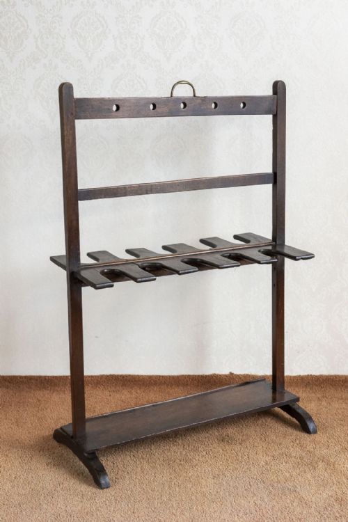 early 19th century riding boot and whip rack in mahogany - CATEGORY: ANTIQUE MISCELLANEOUS - DATED 19TH CENTURY