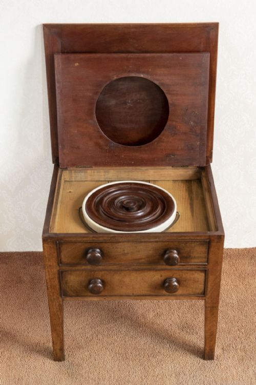 19TH CENTURY COMMODE STOOL IN MAHOGANY - ADDITIONAL PHOTO 3