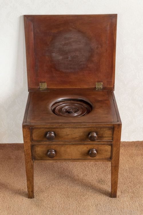 19TH CENTURY COMMODE STOOL IN MAHOGANY - ADDITIONAL PHOTO 5