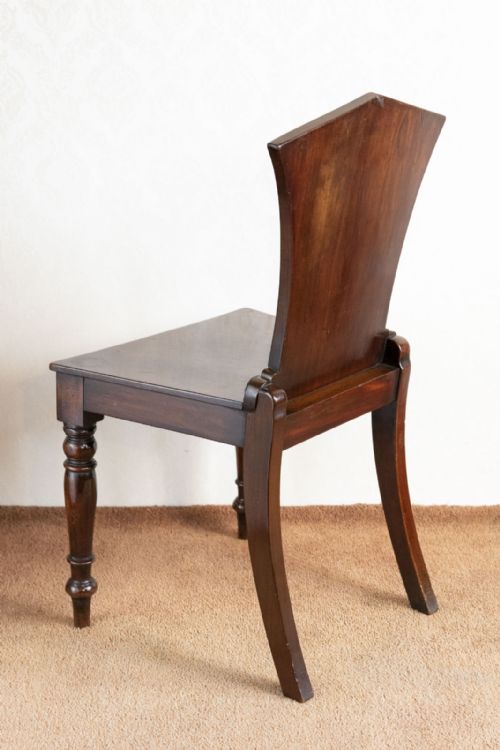 A VERY ATTRACTIVE SINGLE HALL CHAIR IN MAHOGANY - ADDITIONAL PHOTO 5