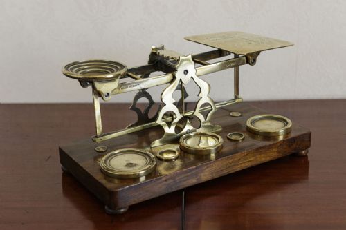 A FINE SET OF VICTORIAN LETTER SCALES - ADDITIONAL PHOTO 1