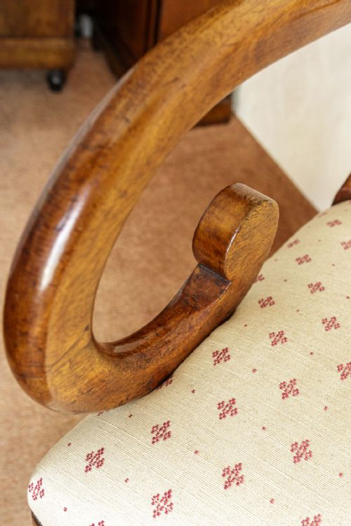 MAHOGANY CARVER CHAIR WITH SHEPHERDS CROOK ARMS - ADDITIONAL PHOTO 3