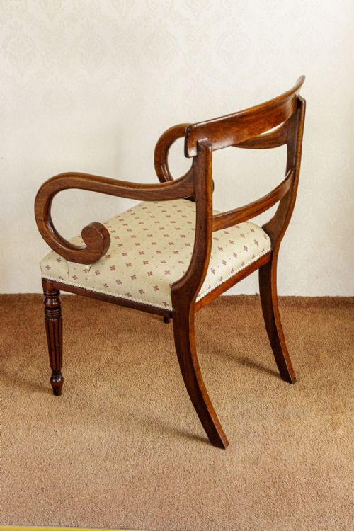MAHOGANY CARVER CHAIR WITH SHEPHERDS CROOK ARMS - ADDITIONAL PHOTO 6