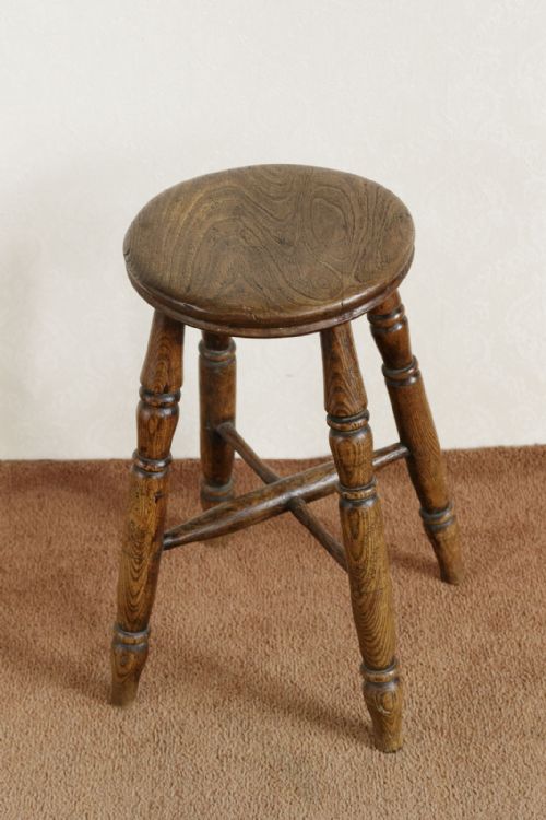19th century ash stool - CATEGORY: ANTIQUE STOOLS - DATED 19TH CENTURY