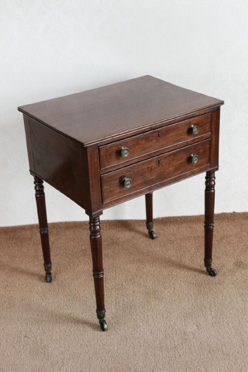 georgian mahogany double sided work table - CATEGORY: ANTIQUE TABLES - DATED 19TH CENTURY