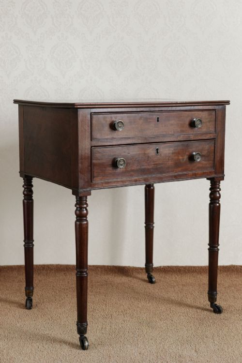 GEORGIAN MAHOGANY DOUBLE SIDED WORK TABLE - ADDITIONAL PHOTO 1