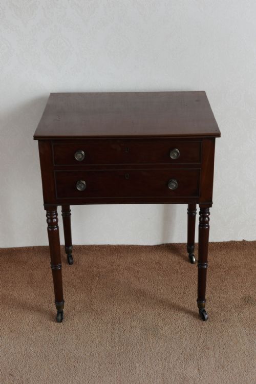 GEORGIAN MAHOGANY DOUBLE SIDED WORK TABLE - ADDITIONAL PHOTO 11