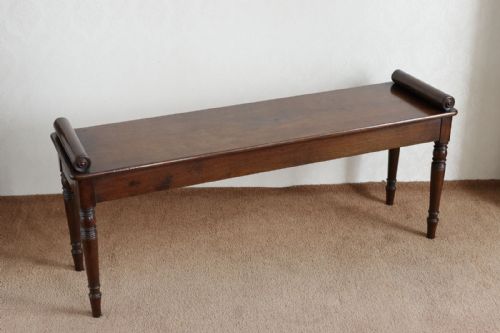 good george iv mahogany window seat - CATEGORY: ANTIQUE STOOLS - DATED 19TH CENTURY
