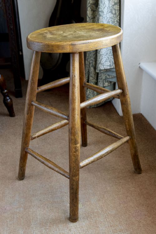 late 19th century country made ash stool - CATEGORY: ANTIQUE STOOLS - DATED 19TH CENTURY