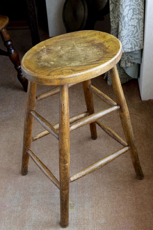 LATE 19TH CENTURY COUNTRY MADE ASH STOOL - ADDITIONAL PHOTO 2