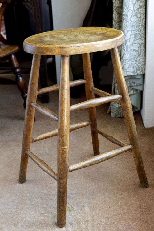 LATE 19TH CENTURY COUNTRY MADE ASH STOOL - ADDITIONAL PHOTO 3