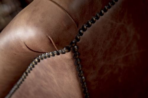 EARLY 19TH CENTURY EASY CHAIR WITH A VERY ATTRACTIVE QUALITY LEATHER COVERING - ADDITIONAL PHOTO 9