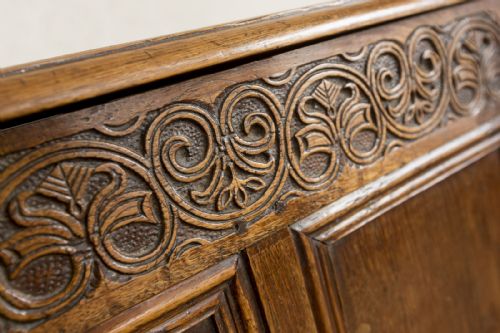GOOD EARLY 18TH CENTURY OAK MULE CHEST - ADDITIONAL PHOTO 5