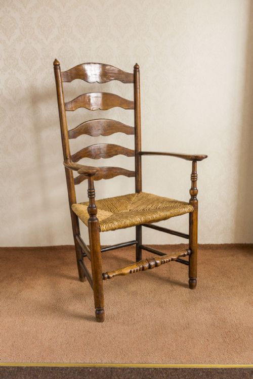 lancaster ash ladder back chair - CATEGORY: ANTIQUE CHAIRS - DATED 19TH CENTURY