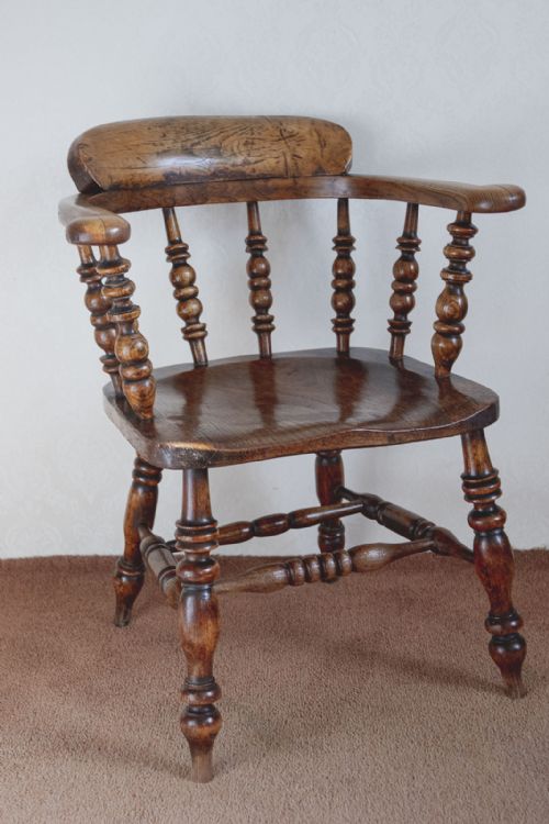 SET OF FOR ANTIQUE SMOKERS BOW CHAIRS IN ASH - ADDITIONAL PHOTO 2