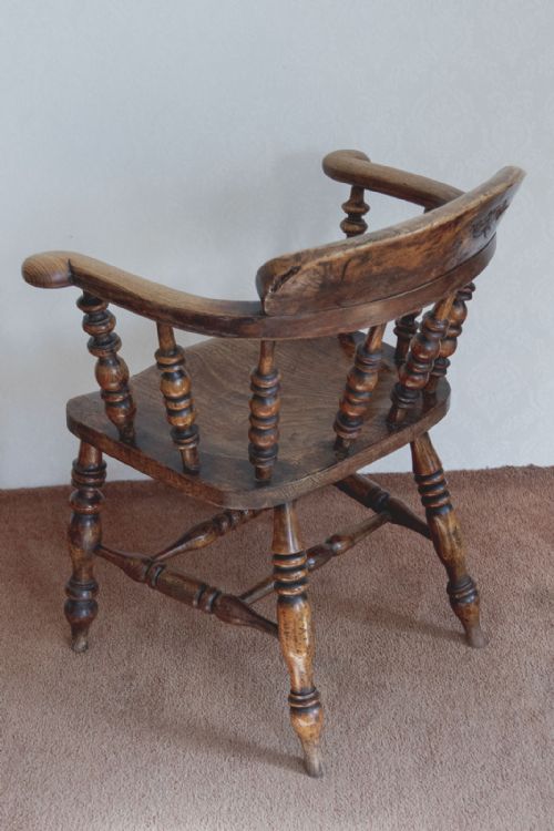 SET OF FOR ANTIQUE SMOKERS BOW CHAIRS IN ASH - ADDITIONAL PHOTO 9