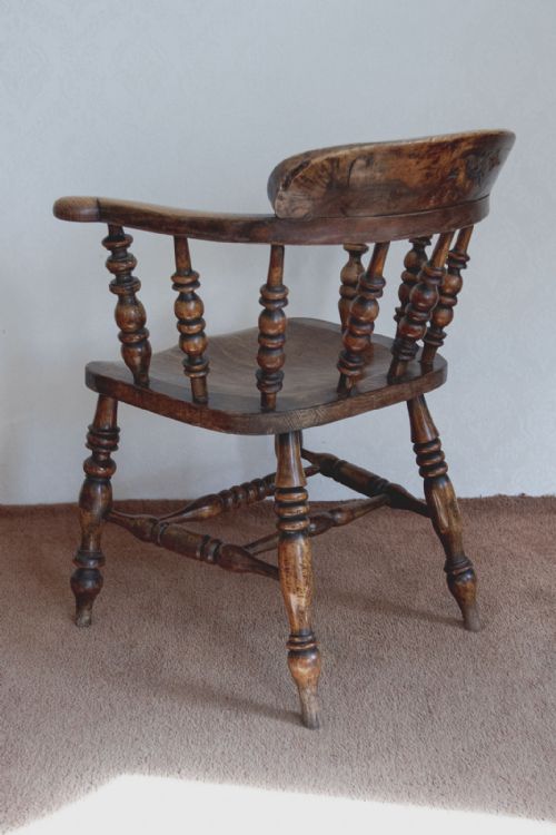 SET OF FOR ANTIQUE SMOKERS BOW CHAIRS IN ASH - ADDITIONAL PHOTO 10