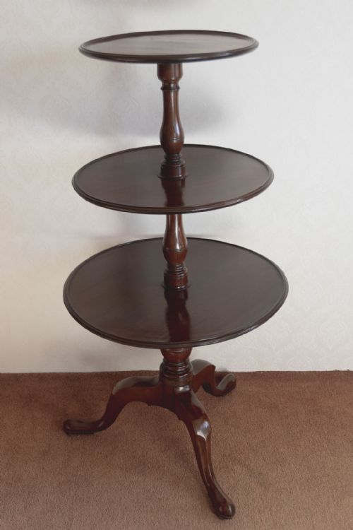 LATE 18TH CENTURY MAHOGANY THREE TIER DUMB WAITER - ADDITIONAL PHOTO 1