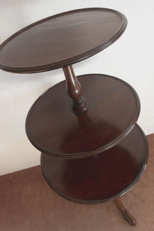LATE 18TH CENTURY MAHOGANY THREE TIER DUMB WAITER - ADDITIONAL PHOTO 5