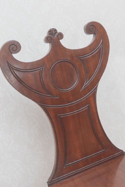 VERY ATTRACTIVE REGENCY PERIOD MAHOGANY HALL CHAIR - ADDITIONAL PHOTO 3
