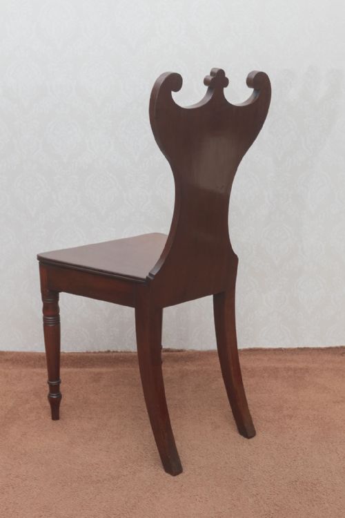 VERY ATTRACTIVE REGENCY PERIOD MAHOGANY HALL CHAIR - ADDITIONAL PHOTO 5