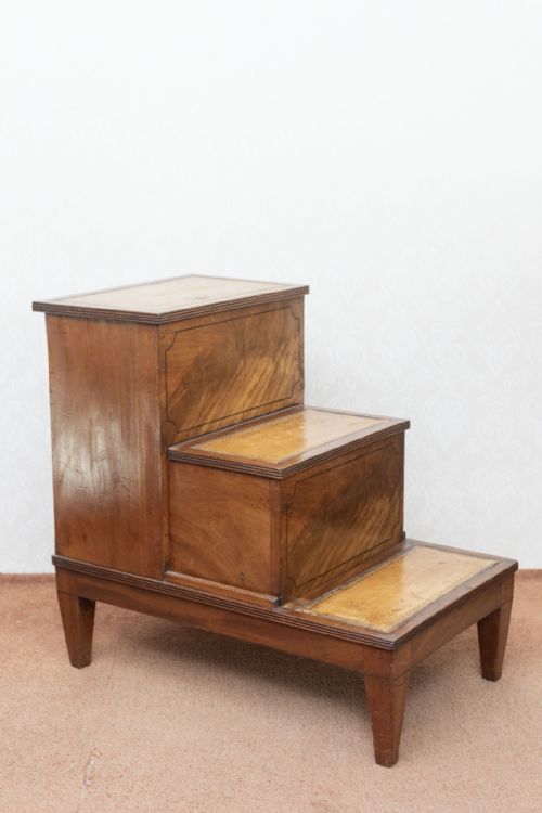 good set of early 19th century mahogany library steps - CATEGORY: ANTIQUE FURNITURE - DATED 19TH CENTURY