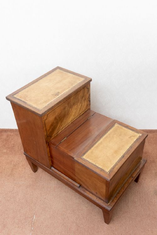 GOOD SET OF EARLY 19TH CENTURY MAHOGANY LIBRARY STEPS - ADDITIONAL PHOTO 1