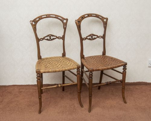 pair of arts and crafts style chairs - CATEGORY: ANTIQUE CHAIRS - DATED 19TH CENTURY