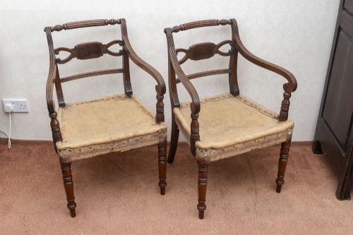 ELEGANT LATE 18TH CENTURY CARVER CHAIRS IN MAHOGANY - ADDITIONAL PHOTO 1