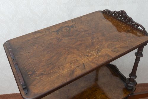 BEAUTIFUL VICTORIAN BURR WALNUT MUSIC CABINET - ADDITIONAL PHOTO 4