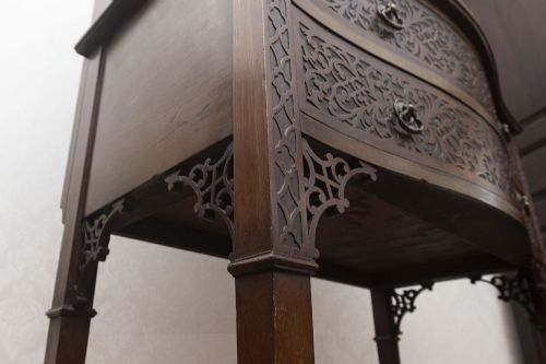 GOOD LATE 19TH CENTURY TWO DRAWER MAHOGANY DISPLAY CABINET - ADDITIONAL PHOTO 11