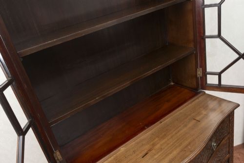 GOOD LATE 19TH CENTURY TWO DRAWER MAHOGANY DISPLAY CABINET - ADDITIONAL PHOTO 13