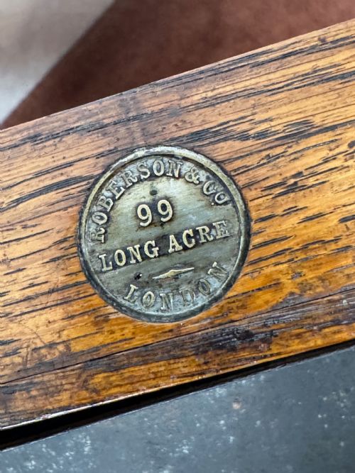 OAK ANTIQUE ARTIST MATERIALS TABLE - ADDITIONAL PHOTO 2