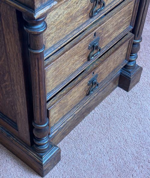OAK ANTIQUE ARTIST MATERIALS TABLE - ADDITIONAL PHOTO 6