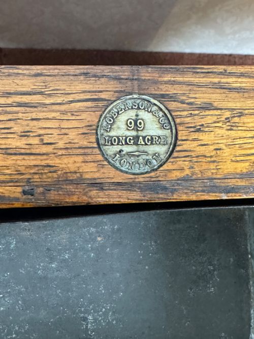 OAK ANTIQUE ARTIST MATERIALS TABLE - ADDITIONAL PHOTO 9