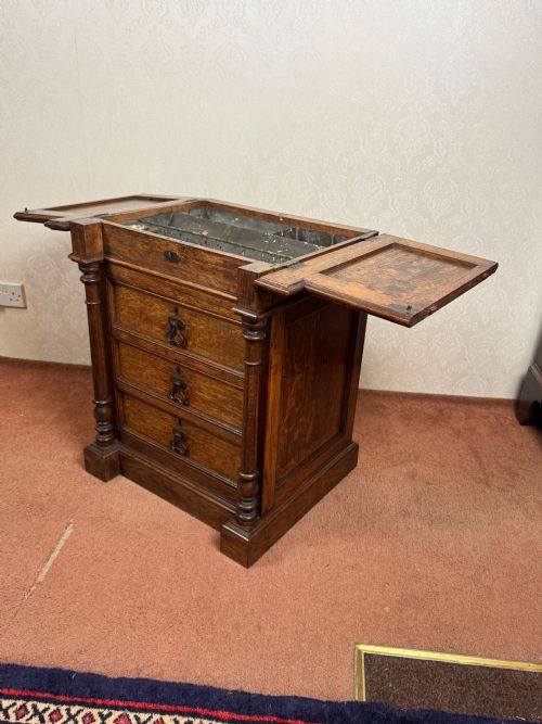 OAK ANTIQUE ARTIST MATERIALS TABLE - ADDITIONAL PHOTO 10